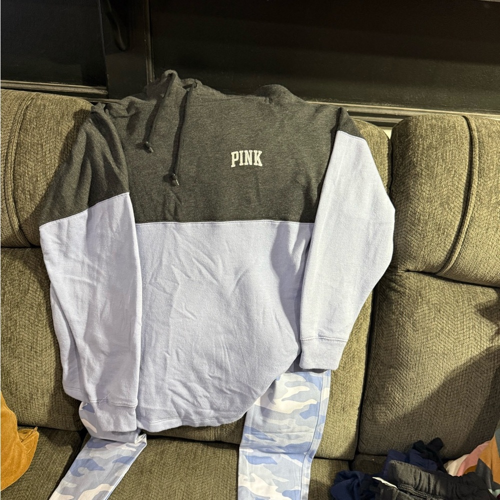 PINK Victoria's Secret Purple and Gray Sweatshirt and Leggings